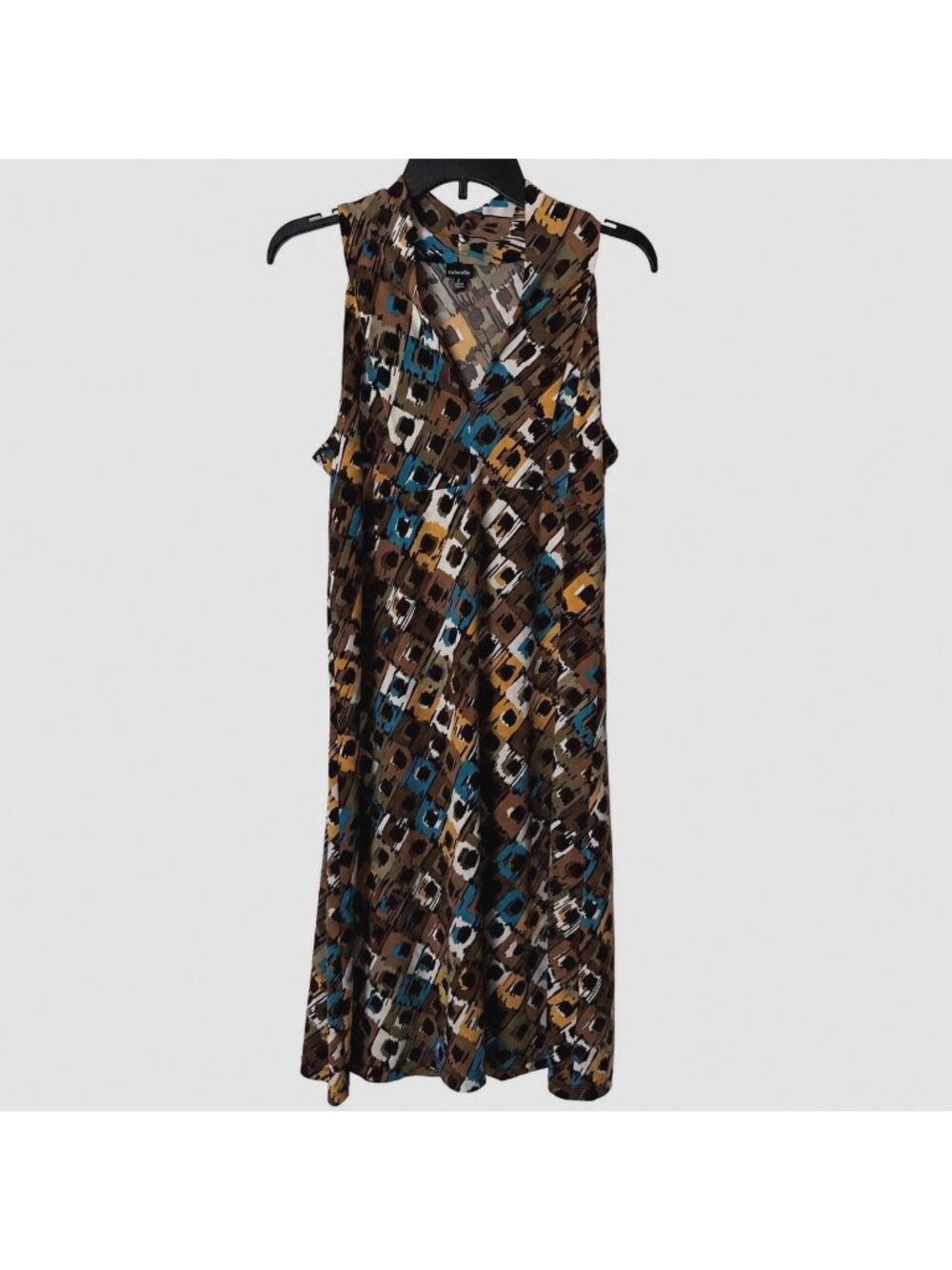 Rafaella Women Sleeveless Abstract Print Knee Length Dress Size L